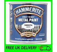 Hammerite Smooth White Metal Paint 250ml [5084857] Gloss Finish