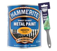 Hammerite Smooth Yellow 750Ml With 1" Paint Brush