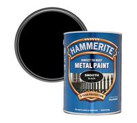 Hammerite Smoothrite Black Gloss Metal Paint, 5L Tin