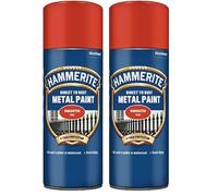 Hammerite Spray Paint for Metal. Direct to Rust Exterior Red Metal Paint, Smooth Finish. Corrosion Resistant Red Gloss Paint and Rust Remover, 8 Year Protection - 400ml Aerosol 0.5 SqM Coverage