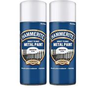 Hammerite Spray Paint for Metal. Direct to Rust Exterior Silver Metal Paint, Smooth Finish. Corrosion Resistant Silver Gloss Paint and Rust Remover, 8 Year Protection - 400ml Aerosol 0.5 SqM Coverage
