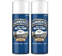 Hammerite Spray Paint for Metal. Direct to Rust Exterior White Metal Paint, Smooth Finish. Corrosion Resistant White Gloss Paint and Rust Remover, 8 Year Protection - 400ml Aerosol 0.5 SqM Coverage