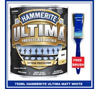 Hammerite Ultima Matt Metal Paint - 750ml - White, (Pack of 1), HMMUMMWH750