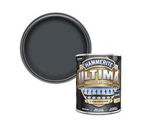 Hammerite Ultima Multi-Surface Exterior Metal Paint, Water-Based, Rust Protection, Quick Drying, No Primer Needed, Brush Application, Matt Finish, 750ml, (Dark Grey)