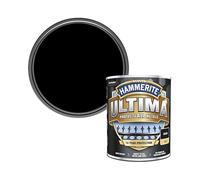 Hammerite Ultima Multi-Surface Exterior Metal Paint, Water-Based, Rust Protection, Quick Drying, No Primer Needed, Brush Application, Matt Finish, 750ml, (Black)