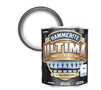 Hammerite Ultima Multi-Surface Exterior Metal Paint, Water-Based Rust Resistant Topcoat, Quick Dry, No Primer Needed, Gloss Finish, 750ml, (White)