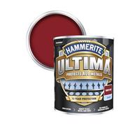Hammerite Ultima Multi-Surface Exterior Metal Paint, Water-Based Rust Resistant Topcoat, Quick Dry, No Primer Needed, Gloss Finish, 750ml, (Ruby Red)