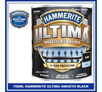 Hammerite Ultima Metal Paint Smooth Black 750ml
