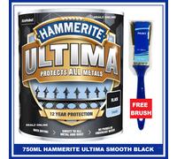 Hammerite Ultima Metal Paint Smooth Black 750ml