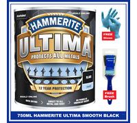 Hammerite Ultima Metal Paint Smooth Black 750ml