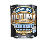 Hammerite Ultima Metal Paint Smooth Finish Light Grey 750ml - Advanced Protection, Direct to Rust, Water-Based, Durable Exterior Coating