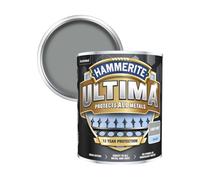 Hammerite Ultima Smooth Metal Paint, Weatherproof, Rust Protection, Quick Drying, Long Lasting, Smooth Finish, Ideal for Gates, Railings, Doors, Windows & Grills, 750ml (Light Grey, Pack of 1 Tin)