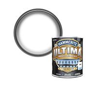 Hammerite Ultima Smooth Metal Paint, Weatherproof, Rust Protection, Quick Drying, Long Lasting, Smooth Finish, Ideal for Gates, Railings, Doors, Windows & Grills, 750ml (White, Pack of 1 Tin)