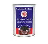 Hammershield Paint, Hammer finish Black 1Lt. Fast drying, decorative & protective direct to metal paint