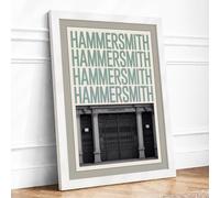 Hammersmith Deco Doors Vintage Framed Wall Art Print A1 White