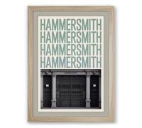 Hammersmith Deco Doors Vintage Framed Wall Art Print A4 (29.7×21cm) Oak, Wall Decor for Living Room, Bedroom, Office & Home, Ready to Hang, Art Gift