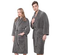 Hammetex Bathrobe 100% Cotton Unisex for Men and Women Quality 400 g/m² Quality Soft Absorbent Terry Towelling Bathrobe for Couples with Pockets
