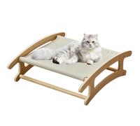Hammock Bed for Cats | Raised Bed with Wooden Frame and Soft Breathable Fabric, 50.5 x 41.5 x 15.8 cm for Cats Washable and Raised Beds, Pets Dog Home Living Room Corner Rest