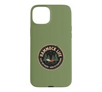 Hammock Camper Sleep Between Trees Outdoor Camping Humor Case for iPhone 15 Plus