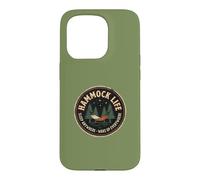 Hammock Camper Sleep Between Trees Outdoor Camping Humor Case for iPhone 15 Pro