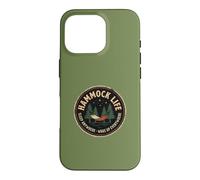 Hammock Camper Sleep Between Trees Outdoor Camping Humor Case for iPhone 16 Pro