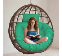 Hammock Chair Cushion with Headrest Round Egg Shape Wicker Seat Cushions for Bedroom Terrace Balcony & Garden Relaxation Comfortable Outdoor/Indoor Seating