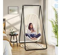 Hammock Chair Stand, A-Shaped Hanging Indoor Swing Chairs, Outdoor Swing Frame Heavy Duty Folding Hammock Frame,220 lbs Capacity Air Porch Chairs Only Swing Stand for Indoor