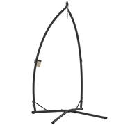 Hammock Chair Stand Black Steel 105x105x215cm Heavy-Duty w/ Cup Holder 150kg Max