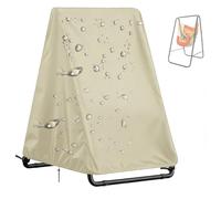 Hammock Chair Stand Cover,420D Oxford Waterproof Outdoor A-Shaped Swing Frame Protective with Drawstring &Buckles,Dustproof Hanging Swing Chair Protector for Pati(Size:420D：94*120*158cm,Color:BEIGE)