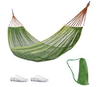 Hammock Chair Swing, Single Double Outdoor Hammock Swing, Lightweight Ice Mesh Cradle Chair Portable Indoor and Outdoor Hanging Chair Swing (Green)