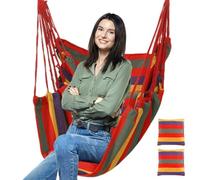 Hammock Chair Swing with 2 Pillows Spacious Hammock Chair with Thickened Cushion Easy Setup Washable Swing with Zipper for Bedroom, Living Room and Balcony