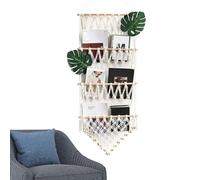 Hammock for Soft Toys and Plush Toys, Boho Style Macrame Wall Shelf, Plush Hammock with Tassels, for Children's Room, Party, Student Room, Home, Hallway