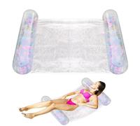 Hammock Inflatable Pool - Floating Mesh Reclining Beds, Reclining Beds In The Pool | 4 in 1 Floating Bed Full Of Compact Air With Cup Holder, Pool Equipment For Swimming Pool
