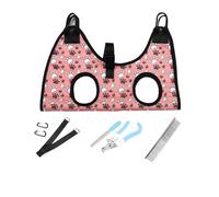 Hammock - Pet Grooming Harness For Nail Trimming Cutting Anti Scratch Dog Sling Bag For Dogs Cats Grooming Supplies(Pink suit B,S)