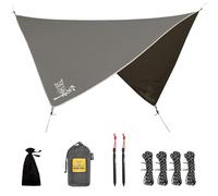 Hammock Rain Tarp 3x3 Waterproof Camping Tarp with Easy Setup, Includes Tent Stakes & Carry Bag, Lightweight Portable Shelter for Hammock Tent, Outdoor Camping Gear Essentials