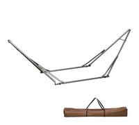 Hammock Stand Black Powder-Coated Steel 290x92x88cm Foldable 2-in-1 Outdoor Rack