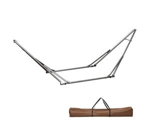 Hammock Stand Black Powder-Coated Steel 290x92x88cm Foldable 2-in-1 Outdoor Rack