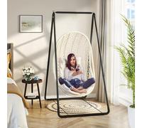 Hammock Stand Only,100KG Bearing Heavy Duty Portable Swing Stand Garden/Indoor/Outdoor Hammock Frame A-shaped Metal Steel Folding Weather Resistant Sturdy Hanging Chair Stand for Patio,Garden,Bedroom