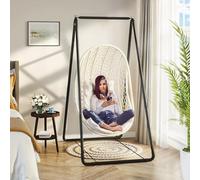 Hammock Stand,Portable Hammock Chair Stand,Heavy Duty Hammock Frame for Indoor or Outdoor Garden,Easy to Assemble & Store,Hammock Swing Stands,Hanging Chairs Stand (Hammock Chair not Included) (Black)