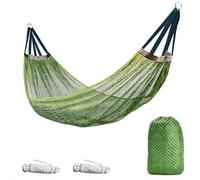 Hammock Ultra-Light Travel Camping, Outdoor Hammock, 450lbs Load Capacity, Breathable, Portable Nylon Fabric Hammock Set, Multifunctional Outdoor Indoor Garden Hiking Beach (Green)