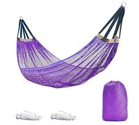 Hammock Ultra-Light Travel Camping, Outdoor Hammock, 450lbs Load Capacity, Breathable, Portable Nylon Fabric Hammock Set, Multifunctional Outdoor Indoor Garden Hiking Beach (Purple)