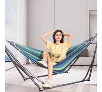 Hammock with Stand,Garden Swing,Garden Hammock with Free standing Frame,Outdoor Large Double Person Swing for Child Adults Travel Hiking Camping Seaside,On Patio Or Indoors