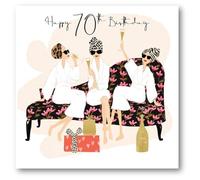 Hammond Gower Female 70th Milestone Birthday Card - Age 70 - Spa, Champagne and Presents with a Foil Finish - Eco-Friendly and Recyclable