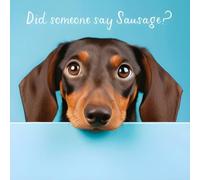 Hammond Gower Funny Birthday or All-Occasion Card - Amusing Dachshund Food Joke - Handfinished with Diamante Gems - Blank Inside - For Him, Her, Kids, Teens, or Adults - Animal Greeting Card