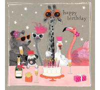 Hammond Gower Funny Female Birthday Card - Happy Birthday Card for Women with Humorous Animal Party Design and Gem Embellishments