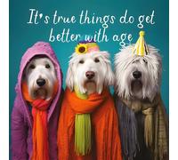 Hammond Gower Funny Female Birthday Card - Happy Birthday Card for Women with Humorous 'Things Get Better with Age' Dog Design and Gem Embellishments