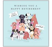 Hammond Gower Happy Retirement Congratulations Card - Group of Dogs with Flowers and Handcrafted 3D Embellishments - Made in England