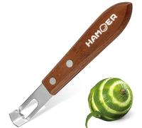 HAMOER Channel Knife - Fruit and Vegetable Carving Tool for Decorating Cocktails, Desserts, and Salads Stainless Steel Tip Wooden Handle