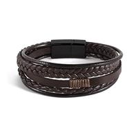 Hamoery Leather Bracelet for men Jewelry Braided Cord Bracelets Men's Wristband with Personality the Gift For Dad Son Boyfriend