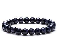 Hamoery Men Women 8mm Natural Stone Lava Rock Diffuser Bracelet Elastic Yoga Agate Beads Bracelet Bangle-21014